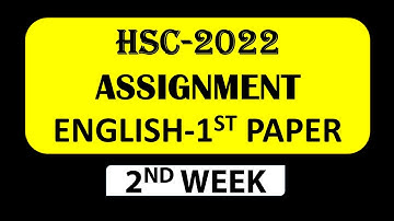 Assignment HSC English 1st Paper 2nd Week