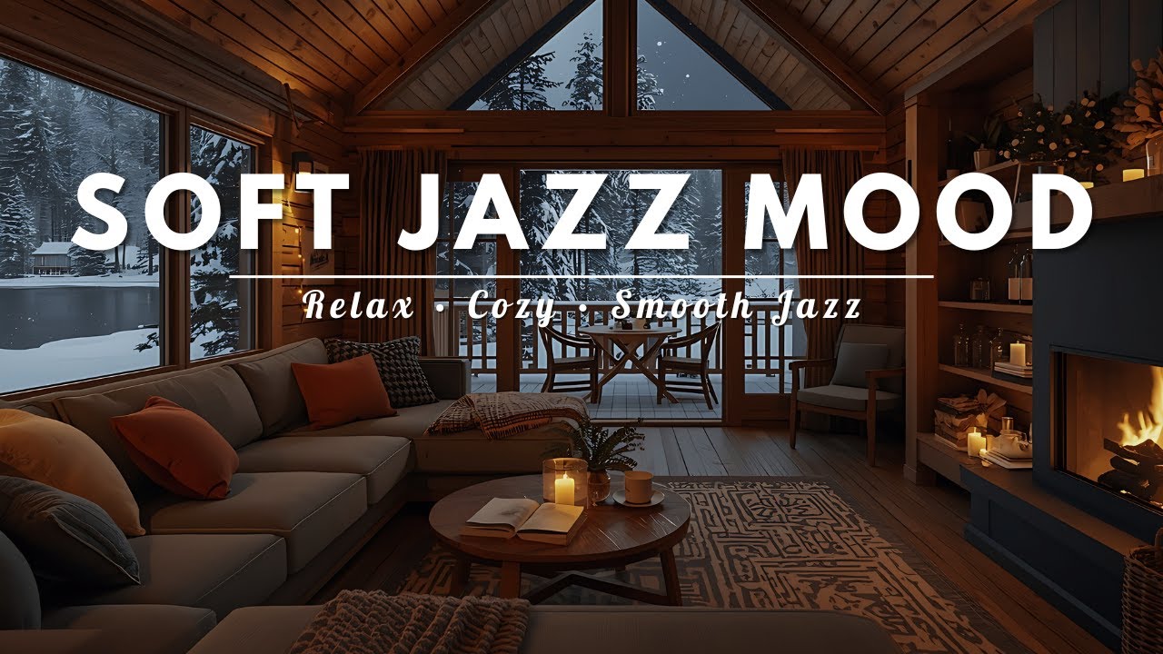 Cozy Cabin Jazz Piano ☕ Warm Background Music for Focus & Relax