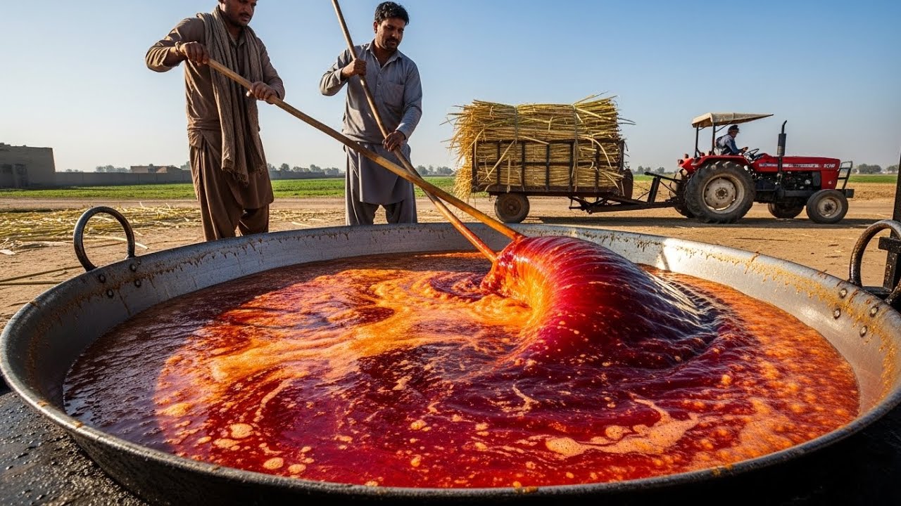 Traditional Jaggery Making Process | PureBrown Gur from Sugarcane 