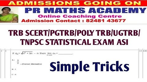 TNPSC ASI/TRB POLYTECHNIC/PGTRB/SCERT/UGTRBMATHS/Combined Statistics/Short-cuts/simple tricks