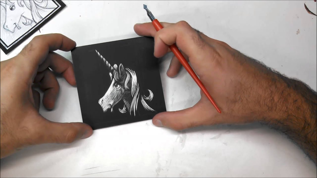 Scratchboard Illustration Demo from Smile Create Repeat YouTube