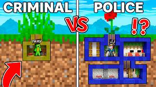 Mikey CRIMINAL vs JJ POLICE Tiny Underground Base Battle in Minecraft (Maizen)