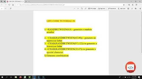 excel functions - Generate random password using excel