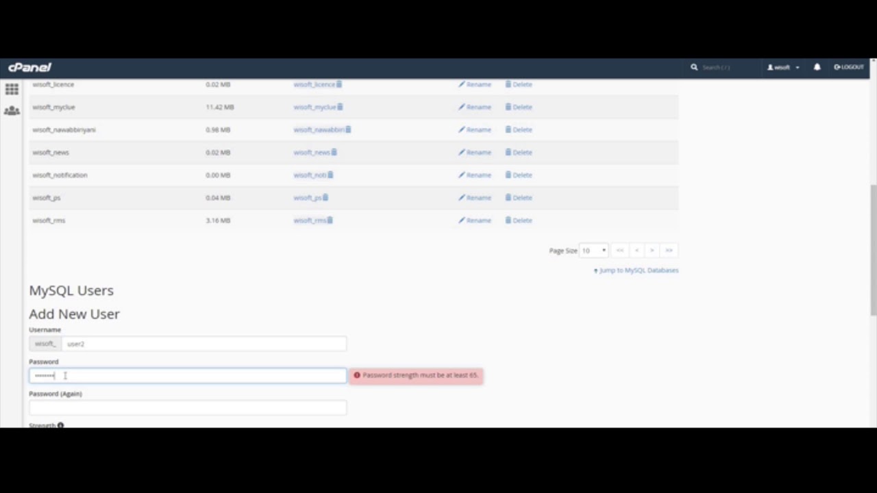 how to create database and user on cpanel - YouTube