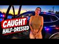 Half-Dressed, Defiant, and Out of Control - Police Arrest Turns Chaotic