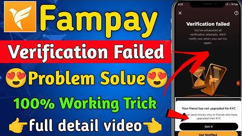 Fampay Verification Failed Problem Solved😍Fampay Your Friend Has Not Upgrade His Kyc Problem