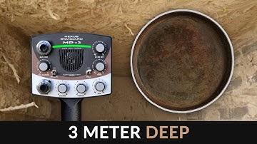 MP V3 - 3 Meter Depth Test - VLF Induction balance metal detector in ground depth test.