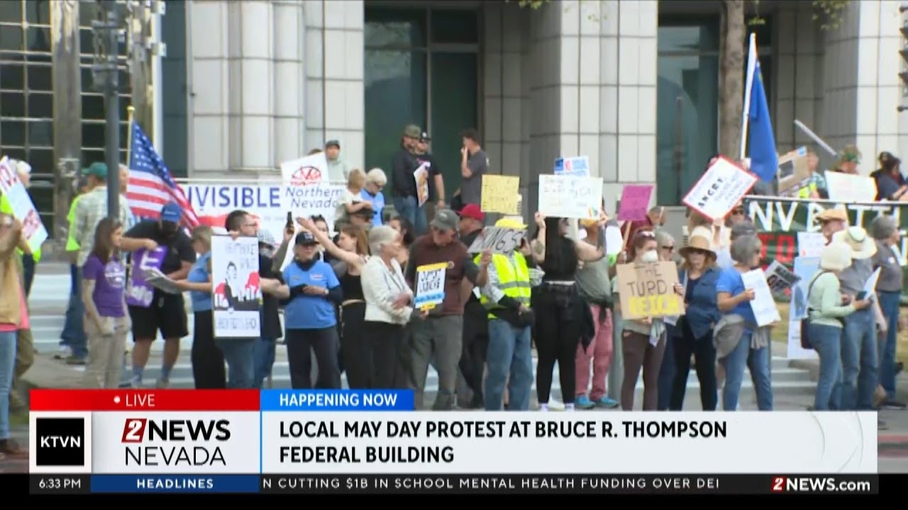 May Day protest outside federal building