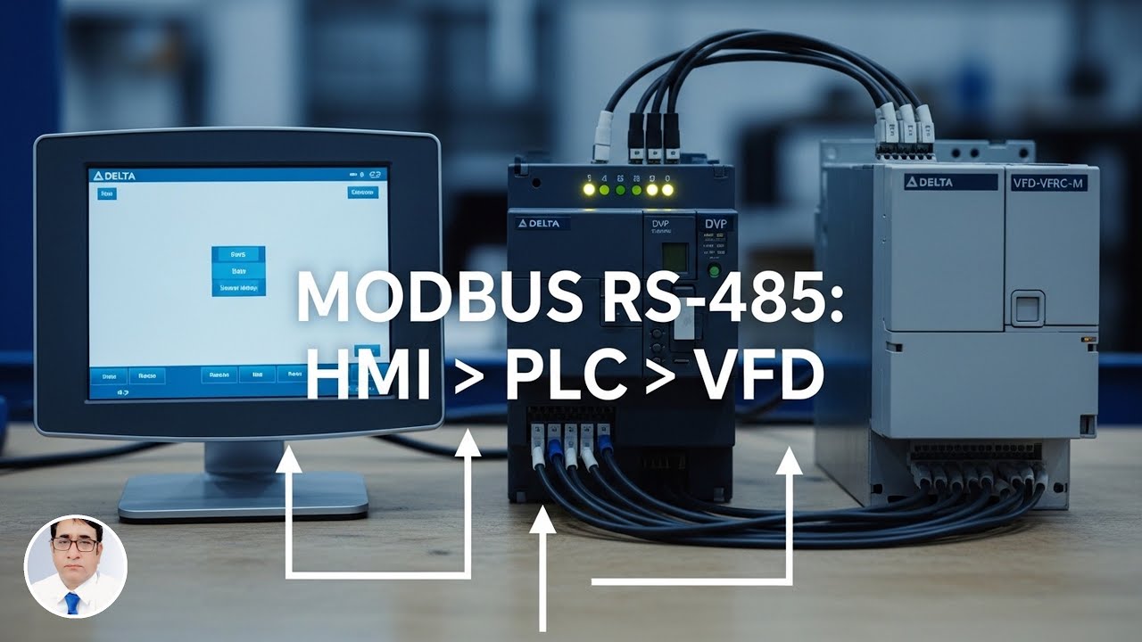 DELTA PLC DELTA VFD HOW CAN SET VALUE FROM HMI ||MODBUS RS-485 - YouTube