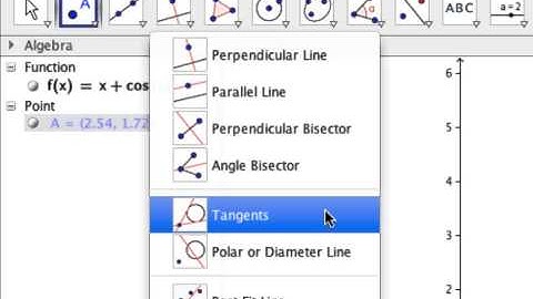 How to plot a tangent line to a graph in Geogebra.mp4