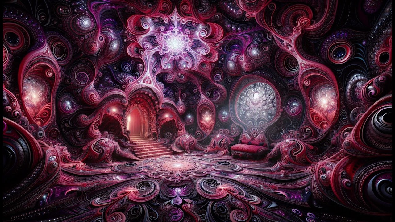 Psychedelic Purple Fractal House with Chime Sounds