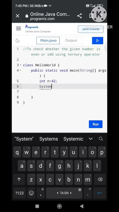 odd or even using ternary operator/#javaprogramming /#shorts - YouTube