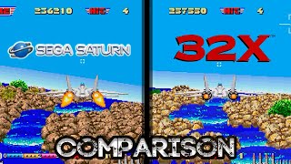 After Burner - Zide By Zide Comparison (Sega Saturn) vs (Sega 32X)