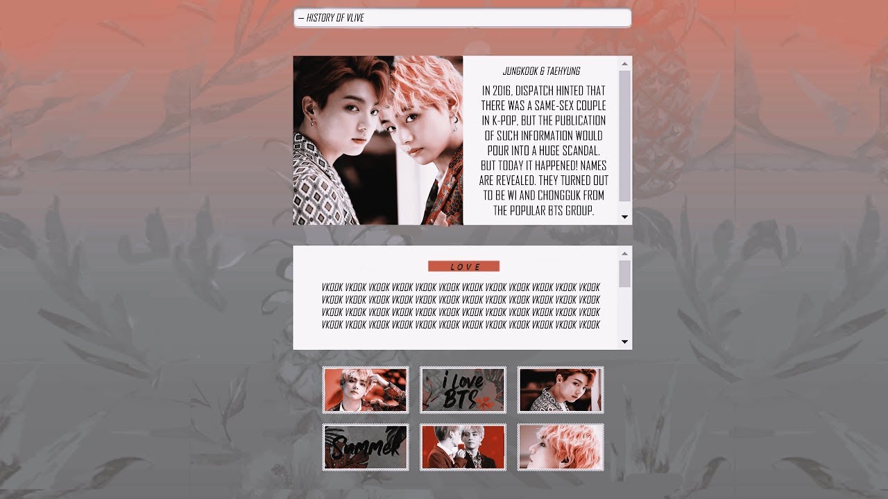 taekook; history of vlive