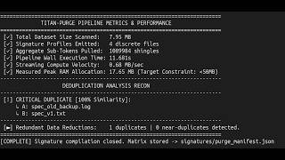 Deduplicating 1M+ Shingles in 11 Seconds under 22MB RAM | Titan-Purge CLI