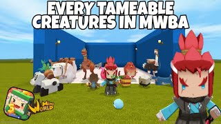 Every Tameable Creatures in MWBA | Mini World Block Art | Monkey | Tips & Tricks