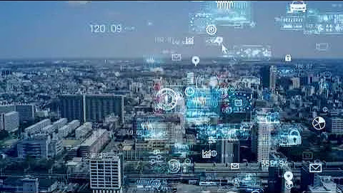 Smart city and communication network concept. 5G. IoT (Internet of Things). Telecommunication