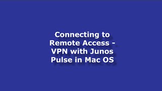 Connection to Remote Access VPN with Junos Pulse in Mac OS