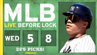 MLB DFS Picks Today 5\/8\/24: DraftKings \& FanDuel Baseball Lineups | Live Before Lock (Evening Slate)