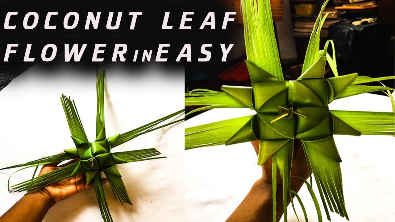 How to make a coconut leaf (palm) flower in easy