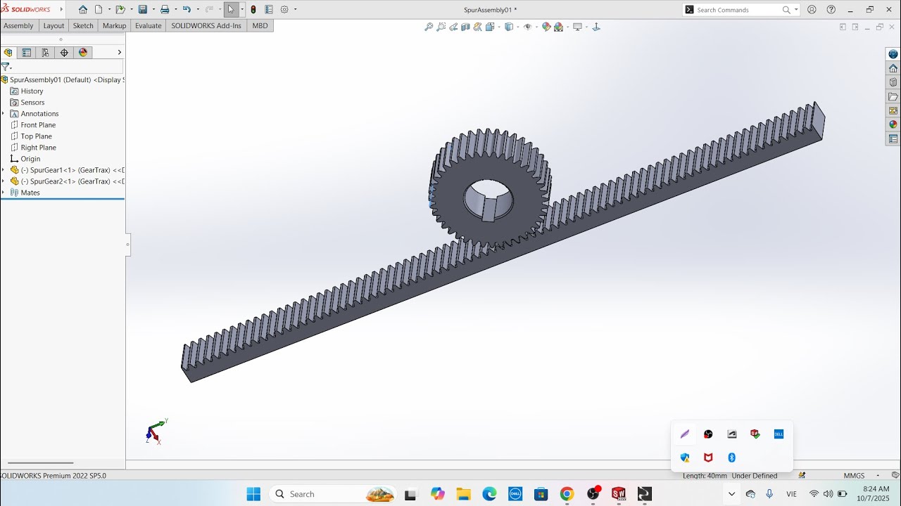 Design of Rack and Pinion Using SolidWorks - YouTube