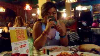 Me and my massage therapist at spaghetti warehouse
