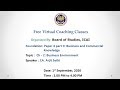 Foundation: Paper 4 part II: Business and Commercial Knowledge: Afternoon session- 01.09.2020