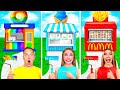 One Colored House Challenge McDonald’s vs Ice Cream vs Donuts | Funny Moments by Crazy DO