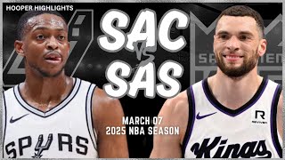 Sacramento Kings Vs San Antonio Spurs Full Game Highlights Mar 7 2025 Nba Season