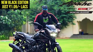 TVS Apache RTR 160 2V Black Edition | Just ₹ 1.09/- lacs ex-showroom