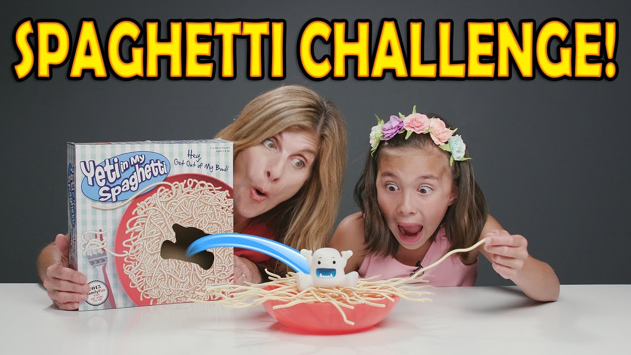 SPAGHETTI CHALLENGE!!! Yeti In My Spaghetti Game! Mother vs. Daughter! 