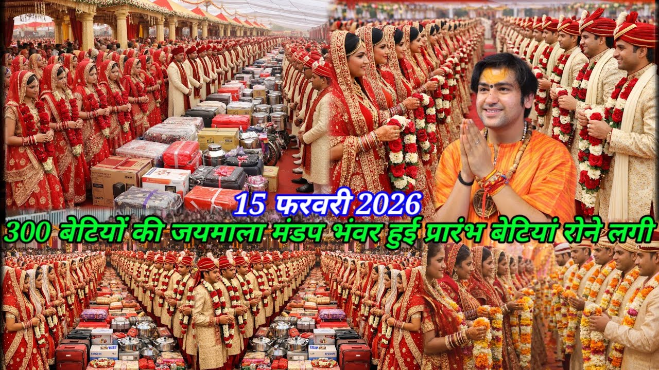 जयमाला में एक बेटी रोने लगी | कन्या विवाह बागेश्वर धाम 15 फरवरी | divya darbar live bageshwar dham 