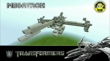 Minecraft - how to build Megatron jet mode Transformers สอนสร้างจรวดเมกกะทรอน