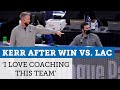 Steve Kerr after Warriors' rally win vs. Clippers: 'I love coaching this team' | NBC Sports Bay Area