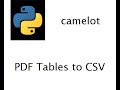 Pdf table to csv using python camelot