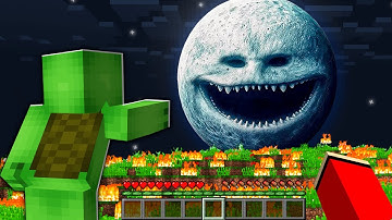JJ and Mikey: The MOON WOKE UP and ATTACKED OUR PLANET in Minecraft! Maizen