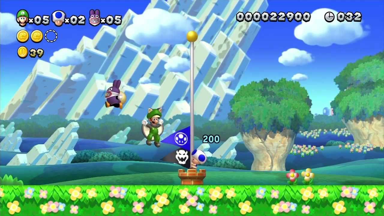 New Super Luigi U Multiplayer Playthrough - Acorn Plains