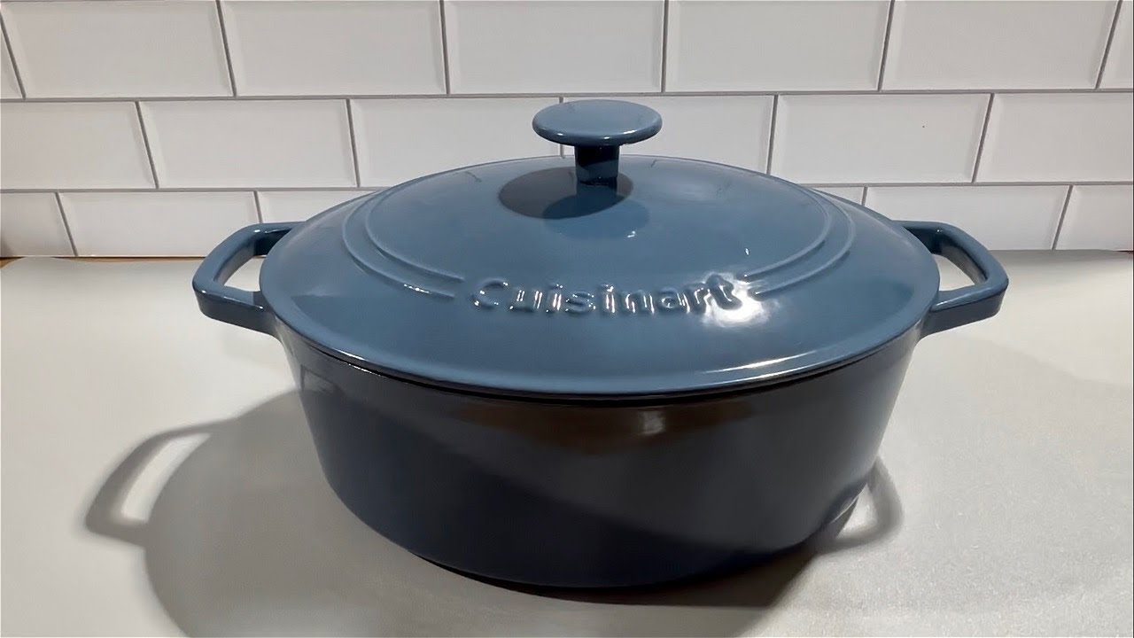 Cuisinart 3 Quart Cast Iron Round Covered Casserole - Blue