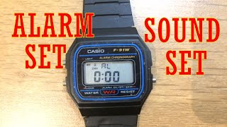 How to turn on / off Beep sound and Alarm sound on Casio F91W super quick screenshot 4