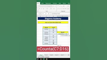 How to Count Non Blank Cell😮 #excel #msexcel #eleganceacademy #ytshorts #shorts #short #shortsvideo