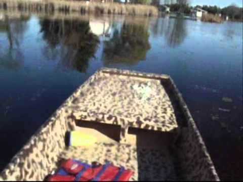 homemade duck boat and mud motor - YouTube