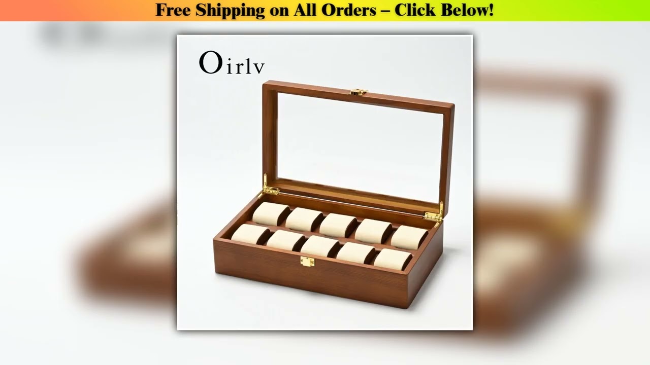 Oirlv 10-Slots Watch Box Jewelry Organizer Case Watch Organizer Large Multifunctional Watch