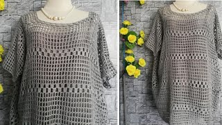 Easy crochet ถักโครเชต์ลายง่ายๆ เป็นเสื้อสวย