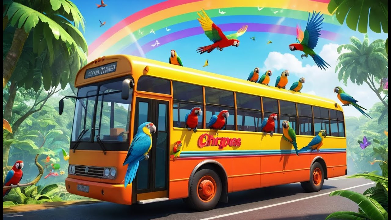 Wheels on the Bus in the Rainy Jungle Adventure | Fun Kids Song | Jungle Adventure Rhyme