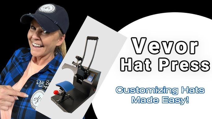VEVOR Baseball Hat Heat Press 6x3.75inch Curved Element Golf Cap Heat Press Clamshell Design Heat Press for Hats Rigid Steel Frame No Stick Digital