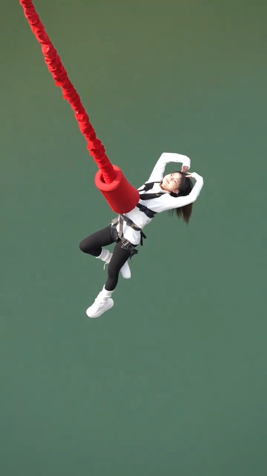 Spectacular bungee jump from a? height of 100 feet #shorts