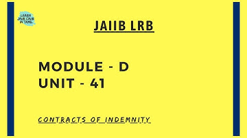 JAIIB LEGAL & REGULATORY ASPECTS OF BANKING MODULE - D UNIT – 41 IN TAMIL @learninsideout