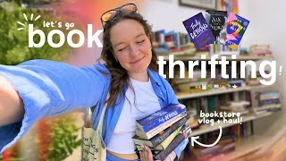 come BOOK THRIFTING with me! ⭐ mini bookstore vlog & book haul