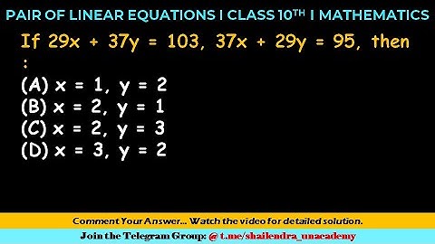 Pair of Linear Equations I Class 10 I CBSE