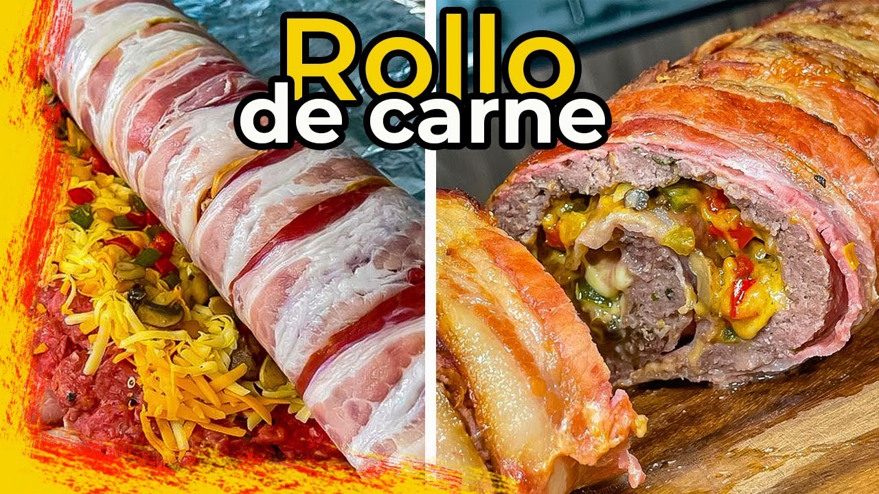 Un rollo de carne relleno envuelto en tocino + complementos 2.0 | JUS PALTA - Comida Casera